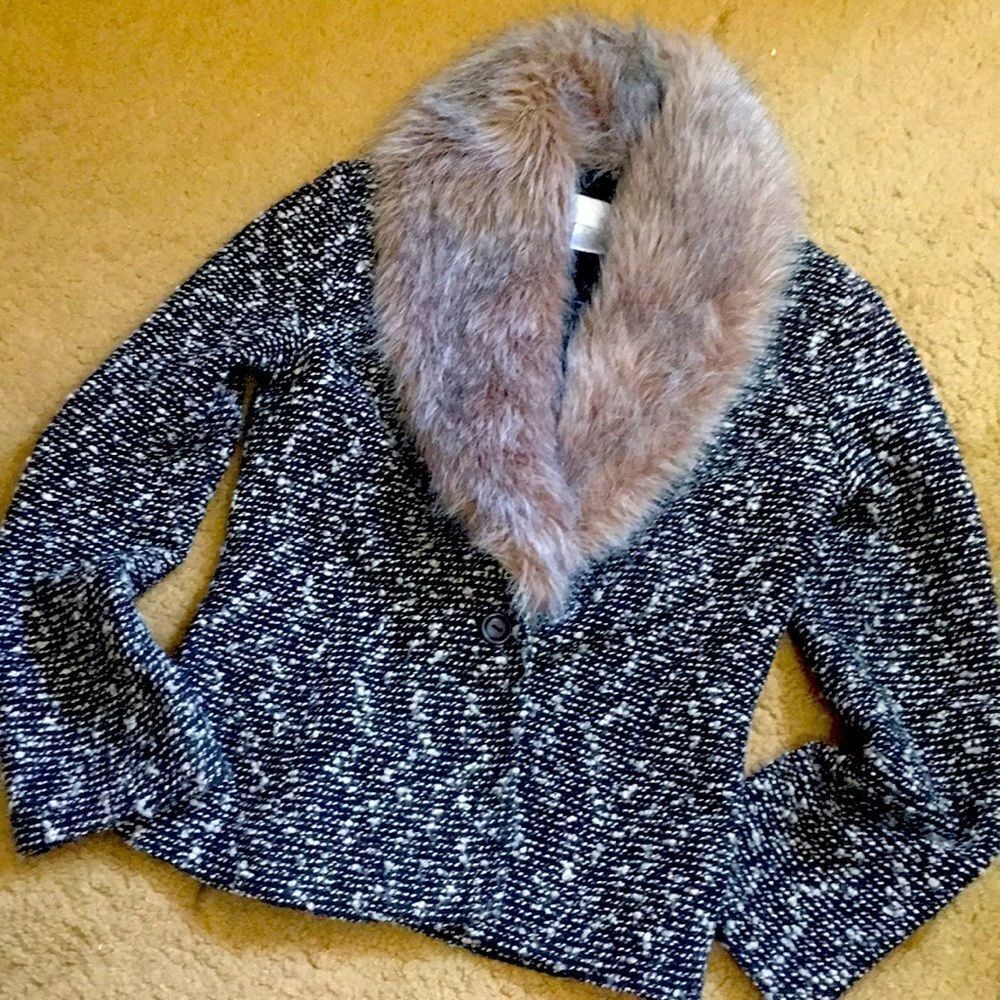 Vtg Spiegel removable faux fur collar coat/jacket